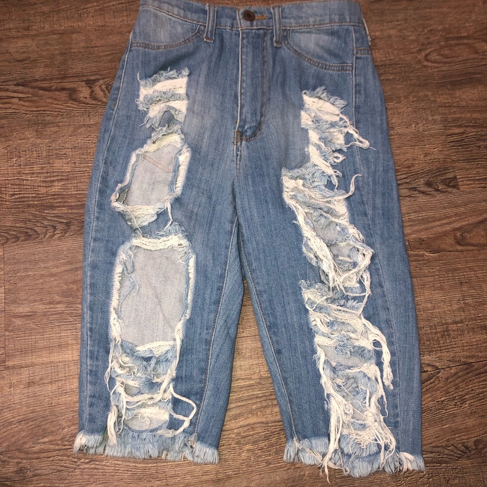 Fashion Nova Destroyed Bermuda Shorts